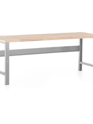 Ověřený Dílenský stůl Basic s čelní deskou 200 x 80 cm, šedá - ral 7038