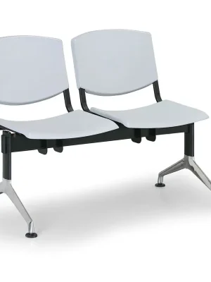Aktuální Plastová lavice Design, 2-sedák, šedá