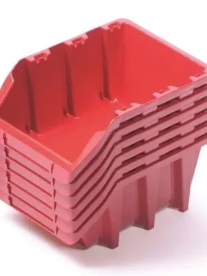Top Prodej Sada 6 úložných boxů po 24,9 × 15,8 × 11,4 cm, červená
