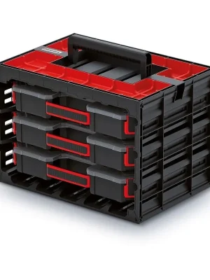 Bezpečná Platba Skříňka s 3 přepážkovými organizéry 41,5 × 29 × 29 cm, černá