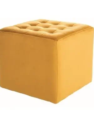Taburet Lori Velvet, žlutá Nová Kolekce