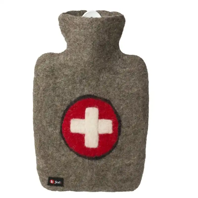 Termofor Hugo Frosch Classic vlněný obal - červený kříž, 1,8 l, šedá Rychlé Dodání