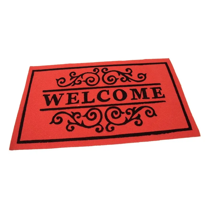Textilní čisticí rohož Welcome Deco 45 x 75 x 0,3 cm, červená Vysoce Kvalitní