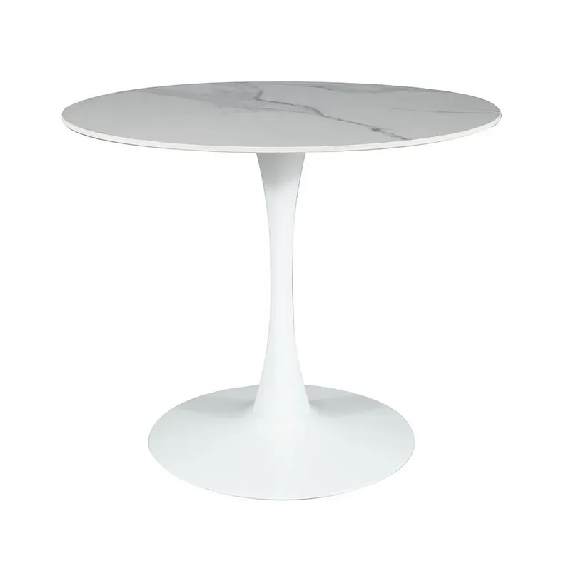 Rychlé Dodání Jídelní stůl Espero 90 cm, mramor / bílá
