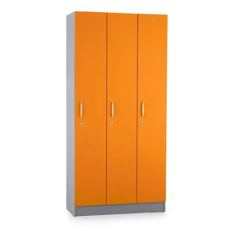 Časově Omezené Dřevěná šatní skříňka Visio LUX - 3 oddíly, 90 x 42 x 190 cm, oranžová