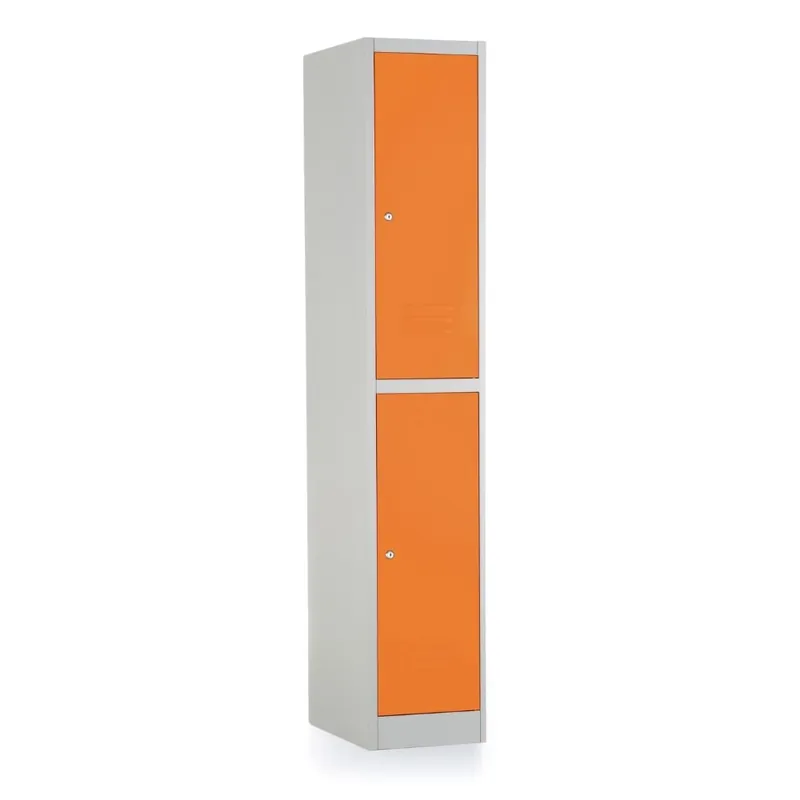 Odeslání Ihned Kovová šatní skříňka - 2 boxy, 38 x 45 x 185 cm, cylindrický zámek, oranžová - ral 2004