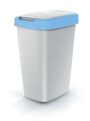 Odpadkový koš s barevným víkem, 12 l, modrá / šedá Oblíbený