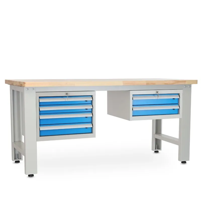Levný Dílenský stůl Solid OAK-42, 180 cm, 2 závěsné boxy, dub