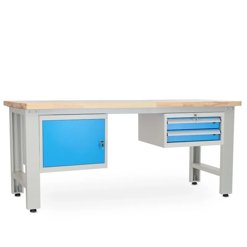 Nejlepší Volba Dílenský stůl Solid OAK-12, 210 cm, 2 závěsné boxy, dub