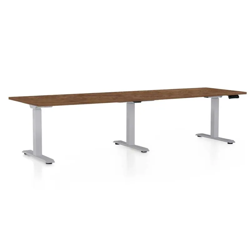 Výškově nastavitelný stůl OfficeTech Long, 260 x 80 cm, šedá podnož, dub silverjack Odeslání Ihned