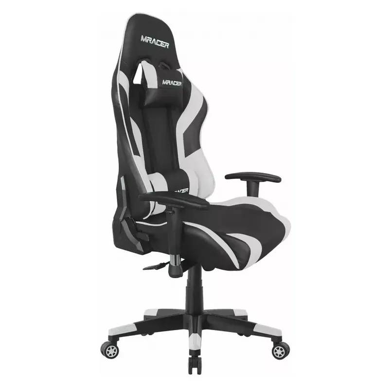 Nová Kolekce Herní židle MRacer, eko kůže, černá / bílá