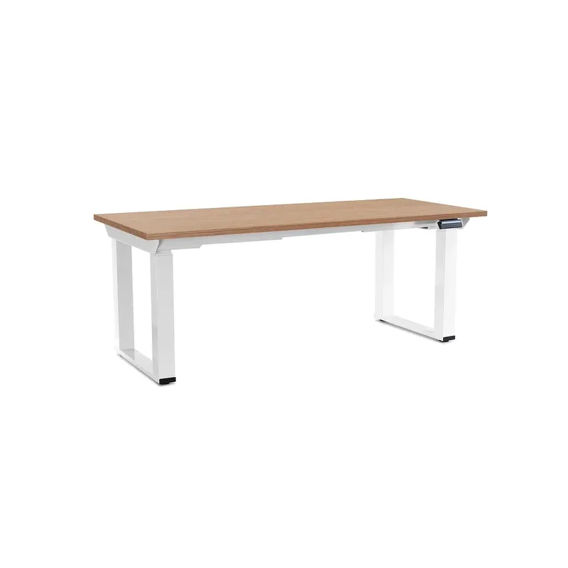 Výškově nastavitelný stůl OfficeTech Strong 180 x 80 cm, bílá podnož, dub Nová Kolekce