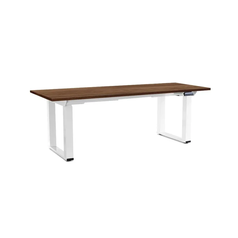Akce Výškově nastavitelný stůl OfficeTech Strong 200 x 80 cm, bílá podnož, dub silverjack