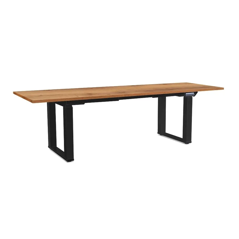 Výškově nastavitelný stůl OfficeTech Strong 240 x 80 cm, černá podnož, dub zlatý Speciální Cena