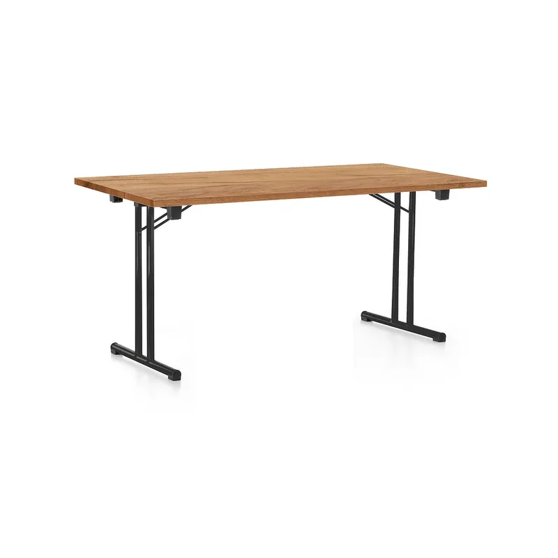 Skládací stůl 160 x 80 cm, černá podnož, dub kraft Speciální Cena