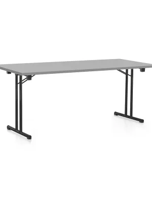 Skládací stůl 180 x 80 cm, černá podnož, světle šedá Ověřený