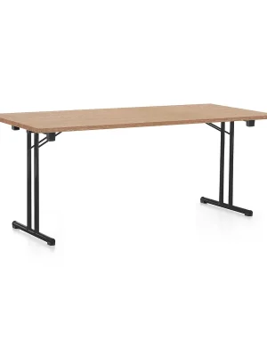 Skládací stůl 180 x 80 cm, černá podnož, dub Dokud Zásoby Vydrží