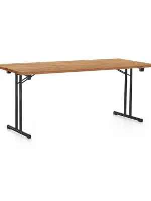 Skládací stůl 180 x 80 cm, černá podnož, dub kraft Cenově Výhodný