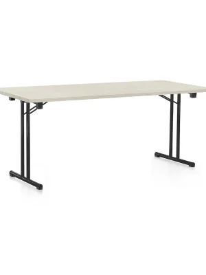 Omezená Nabídka Skládací stůl 180 x 80 cm, černá podnož, bílý jasan