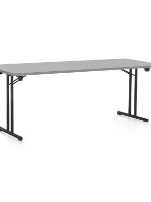 Skládací stůl 200 x 80 cm, černá podnož, světle šedá Horká Nabídka
