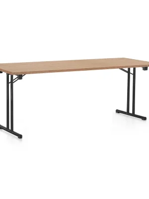 Skládací stůl 200 x 80 cm, černá podnož, dub Hit Sezóny