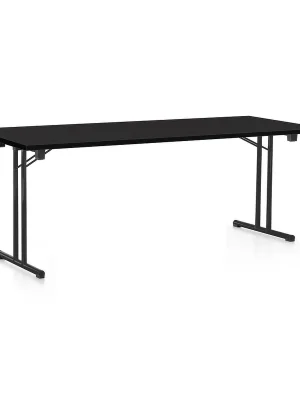 Skládací stůl 200 x 80 cm, černá podnož, černá Výprodej