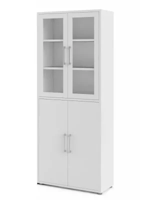 Oblíbený Skříň Modulo 89 x 40 x 221,5 cm, dveře kombi, bílá / čirá