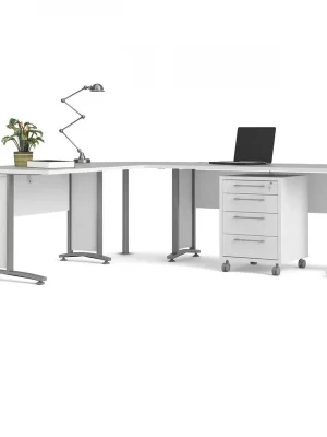 Akční Nabídka Rohové pracovní místo Modulo 230 x 200 cm, bílá / šedá