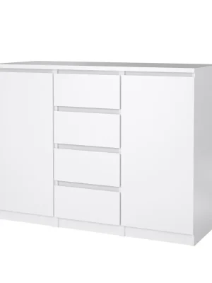 Nejlepší Volba Komoda Simplicity 121 x 50 x 91 cm, bílý lesk