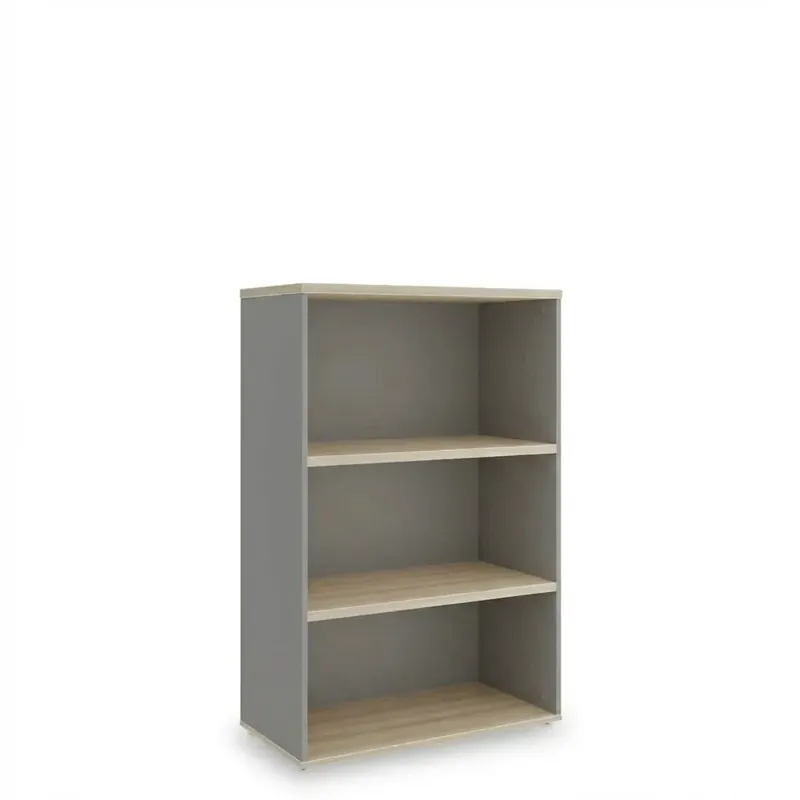 Střední skříň SimpleOffice 80 x 40 x 120 cm, dub světlý / šedá Aktuální