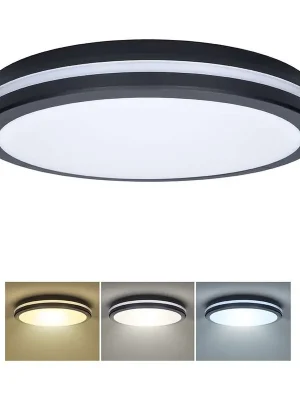 Bezpečná Platba LED stropní světlo WO821 nastavitelné - průměr 40 cm, černá