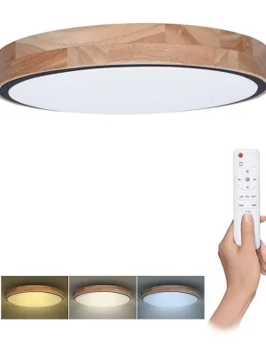 Cenová Bomba LED stropní světlo s dálkovým ovládáním Iron Oak nastavitelné - průměr 40 cm, hnědá
