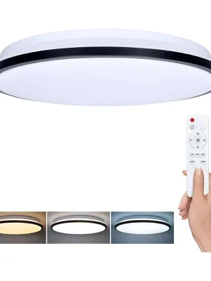 Cenová Bomba LED stropní světlo s dálkovým ovládáním Jamil nastavitelné - průměr 40 cm, černá