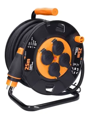 Výprodej Prodlužovací kabel na bubnu 4Z pro venkovní využití - 25m, černá