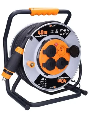 Akční Cena Prodlužovací kabel na bubnu 4Z pro venkovní využití - 40m, černá