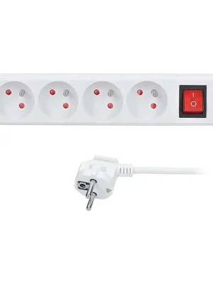 Aktuální Prodlužovací kabel 4Z - 3m, vypínač, 3x1,5, bílá