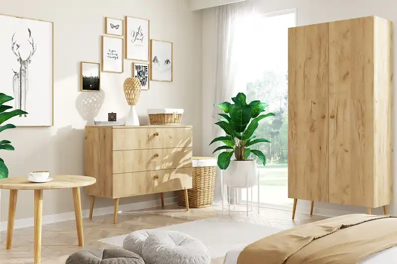 Expresní Doručení Kolekce Boho Meli ve skandinávském stylu - dub craft zlatý
