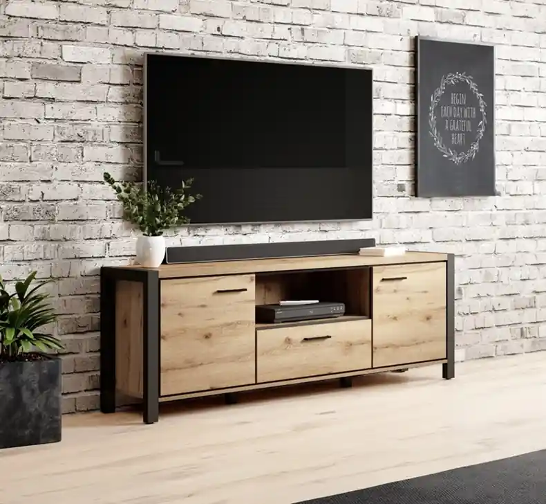 TV stolek Aktiv 180 cm - dub taurus / černá Poslední Šance