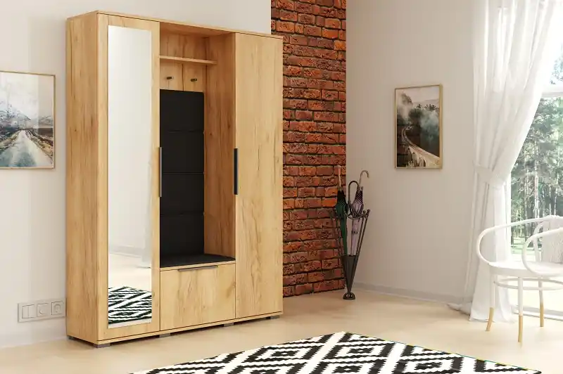 Velká předsíňová stěna Laura - craft zlatý Sezónní Sleva