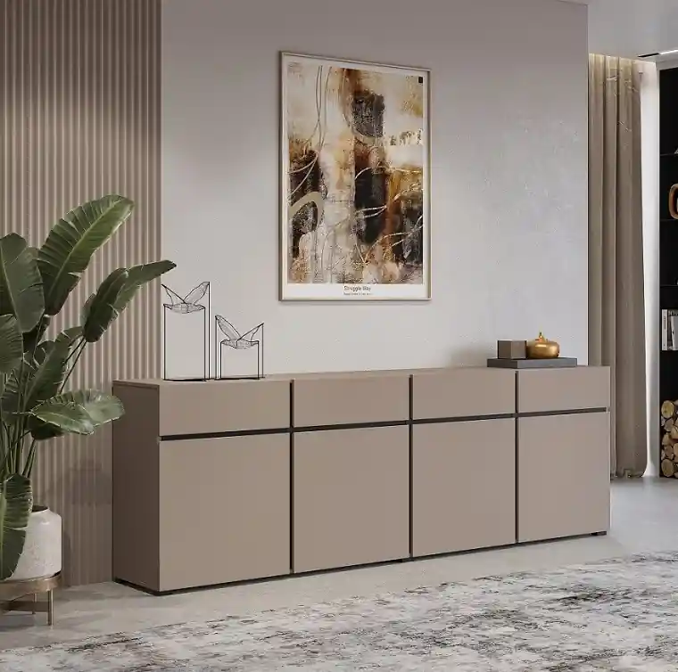 Prostorná komoda Cross 225 cm - congo / černá Koupit Online