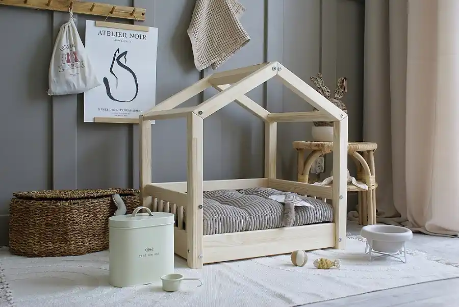 Domečkový pelíšek pro psa Cozy Housebed S - přírodní Časově Omezené