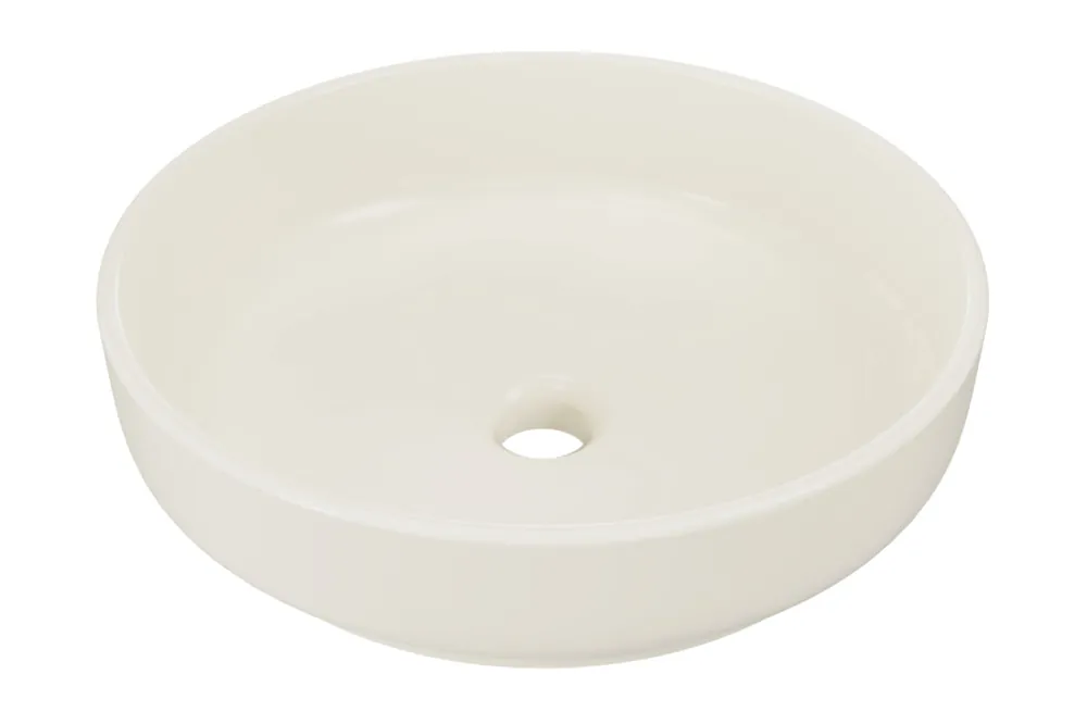 Přímo Od Výrobce Kulaté umyvadlo RIVER 1 IVORY MATT UN 40 na desku - průměr 40 cm