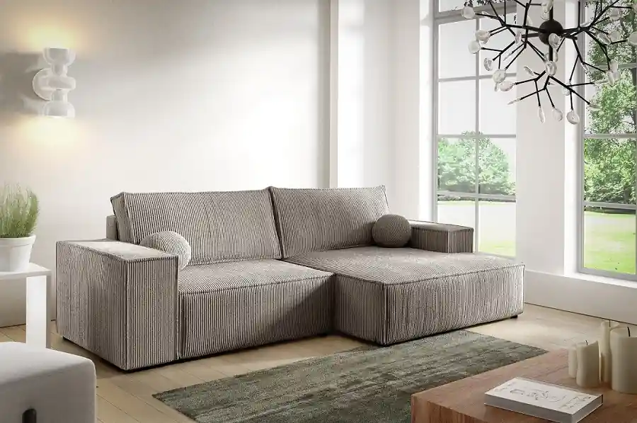 Pouze Dnes Rohová sedací souprava Mini Novu - tkanina Poso 02 béžová