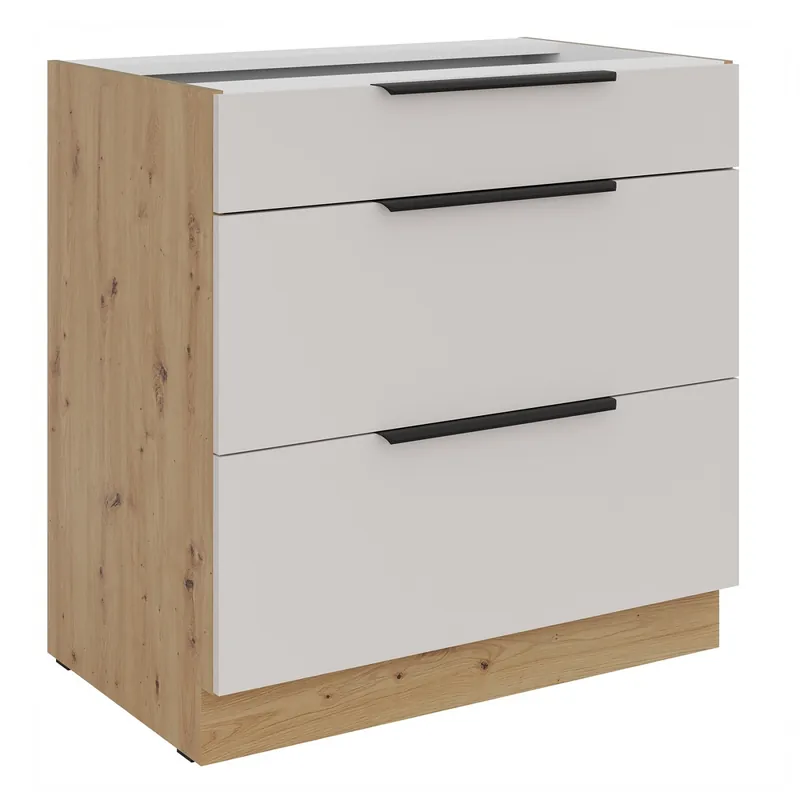 Spodní široká skříňka Solea 80 D 3S BB se šuplíky - kašmír / dub artisan Cenová Bomba